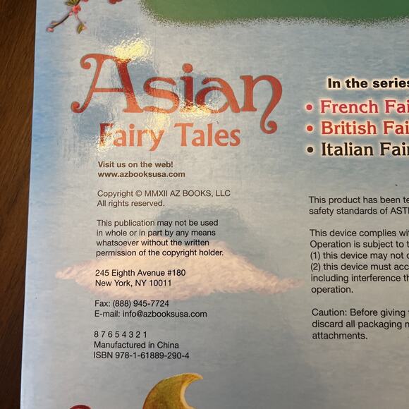 AZ Books “Asian Fairy Tales” Board Book Famous Stories Age 3+ Kidcore Library - Picture 3 of 7